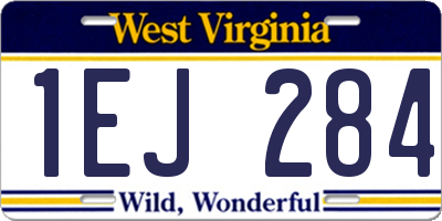 WV license plate 1EJ284