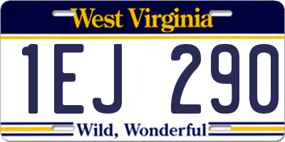 WV license plate 1EJ290