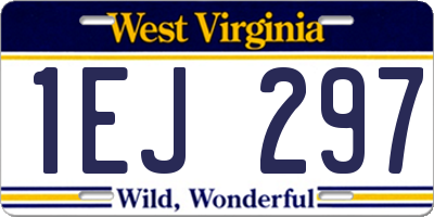 WV license plate 1EJ297