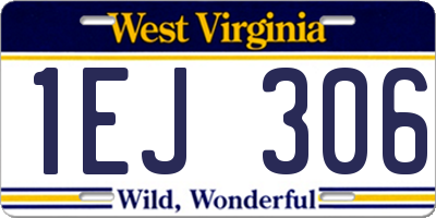 WV license plate 1EJ306