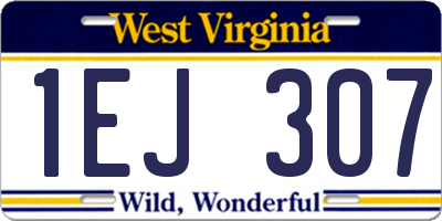 WV license plate 1EJ307