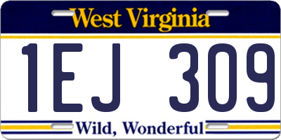WV license plate 1EJ309