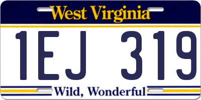 WV license plate 1EJ319