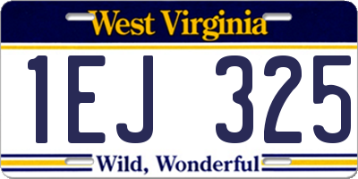 WV license plate 1EJ325