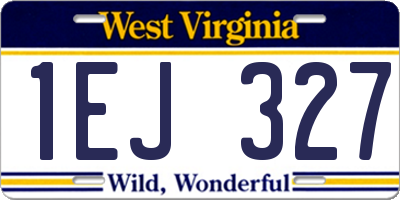 WV license plate 1EJ327