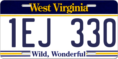 WV license plate 1EJ330