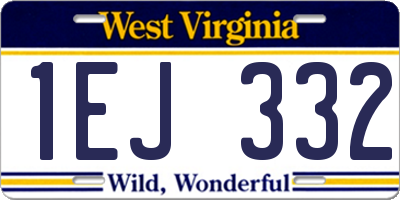 WV license plate 1EJ332
