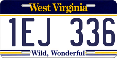 WV license plate 1EJ336