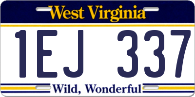 WV license plate 1EJ337