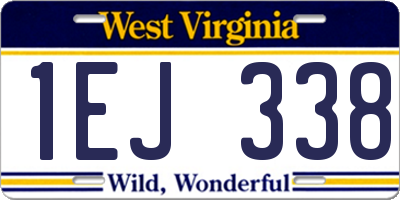 WV license plate 1EJ338
