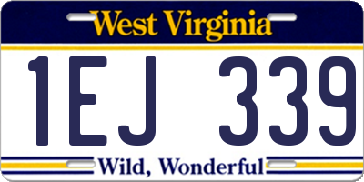 WV license plate 1EJ339