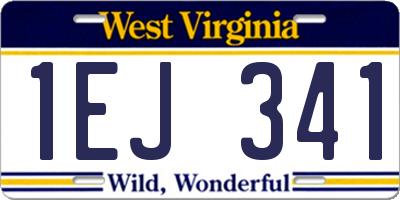WV license plate 1EJ341