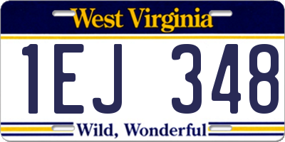 WV license plate 1EJ348