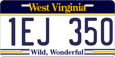 WV license plate 1EJ350