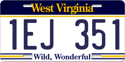 WV license plate 1EJ351