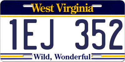 WV license plate 1EJ352