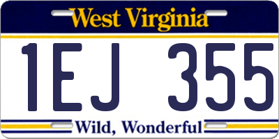 WV license plate 1EJ355