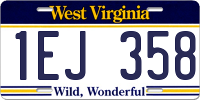 WV license plate 1EJ358