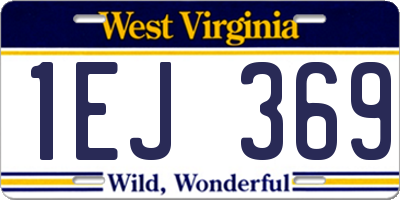 WV license plate 1EJ369