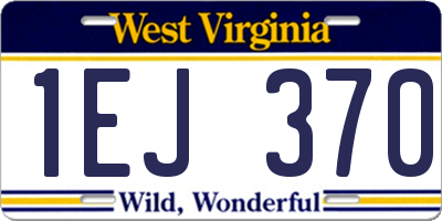 WV license plate 1EJ370