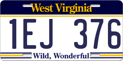WV license plate 1EJ376