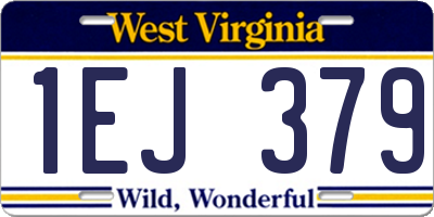 WV license plate 1EJ379