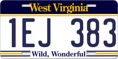 WV license plate 1EJ383