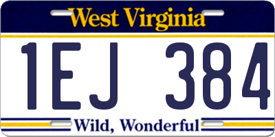 WV license plate 1EJ384