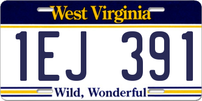WV license plate 1EJ391