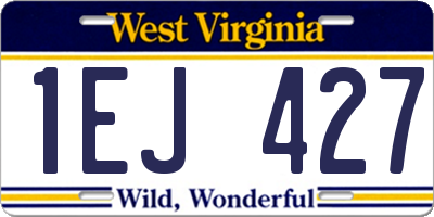 WV license plate 1EJ427