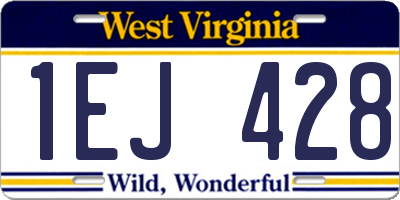 WV license plate 1EJ428