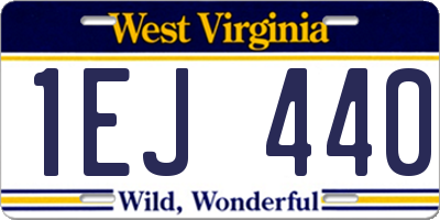 WV license plate 1EJ440
