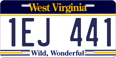 WV license plate 1EJ441
