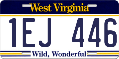 WV license plate 1EJ446