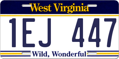 WV license plate 1EJ447