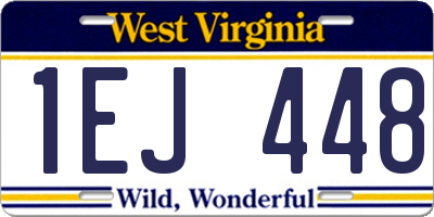 WV license plate 1EJ448