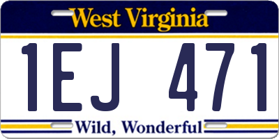 WV license plate 1EJ471