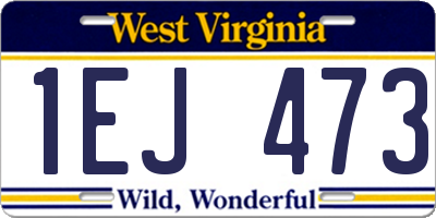 WV license plate 1EJ473