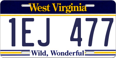 WV license plate 1EJ477