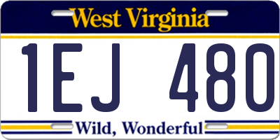 WV license plate 1EJ480