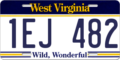 WV license plate 1EJ482