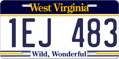 WV license plate 1EJ483