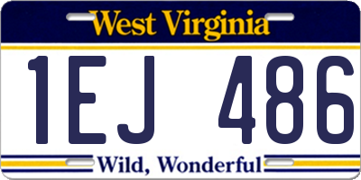 WV license plate 1EJ486
