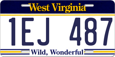 WV license plate 1EJ487