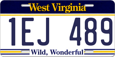 WV license plate 1EJ489