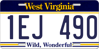 WV license plate 1EJ490