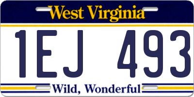 WV license plate 1EJ493
