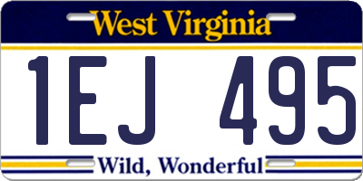 WV license plate 1EJ495