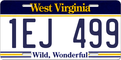 WV license plate 1EJ499