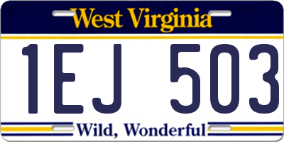 WV license plate 1EJ503